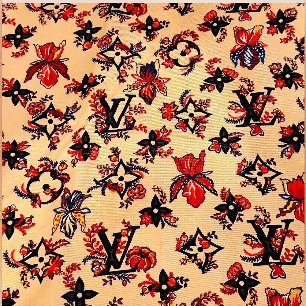Auth Louis Vuitton Silk Scarf Bundle– Floral Monogram Print (Style 00-0195-682) - Picture 9 of 15